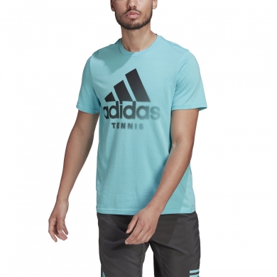 adidas Tennis T-shirt Logo Tennis Print (Cotton-Polyester Mix) #22 light blue Men